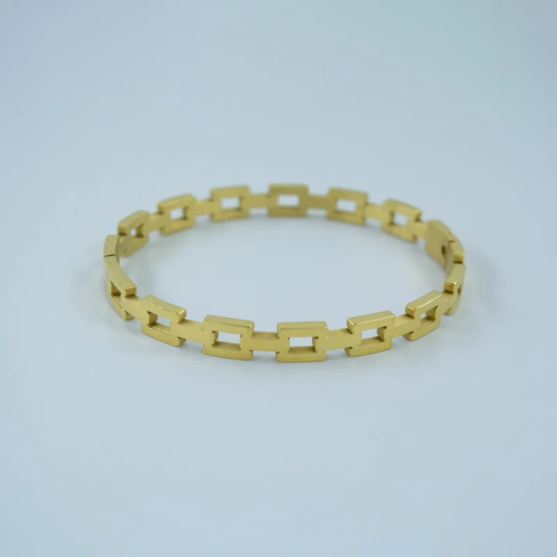 LALEEZ Fashion Jewellery | Modern Gold-Toned Rectangular Link Chain Bracelet | Ideal for Women - 042