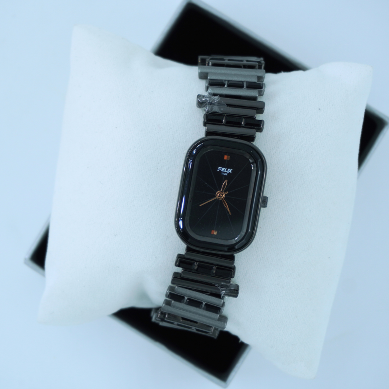 LALEEZ Fashion Watches | Black Dial Sleek Ceramic Bracelet Watch | Ideal for Women – 132